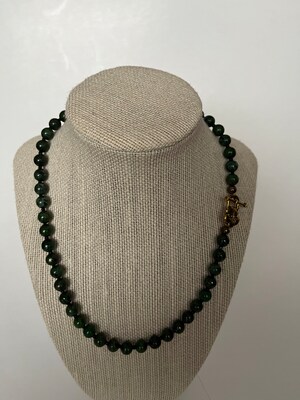 Green Pyrite Necklace, Green Pyrite Beaded Necklace, Beaded 19 Inch Necklace, Wedding Necklace, Wedding Gift, Valentine - image5